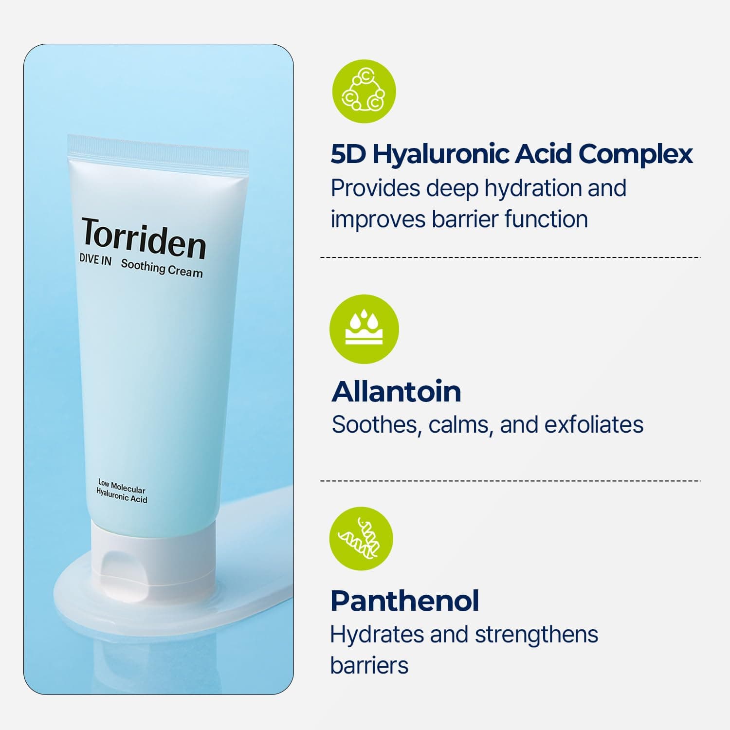crema hidratante Torriden DIVE-IN Low Molecular Hyaluronic Acid Cream